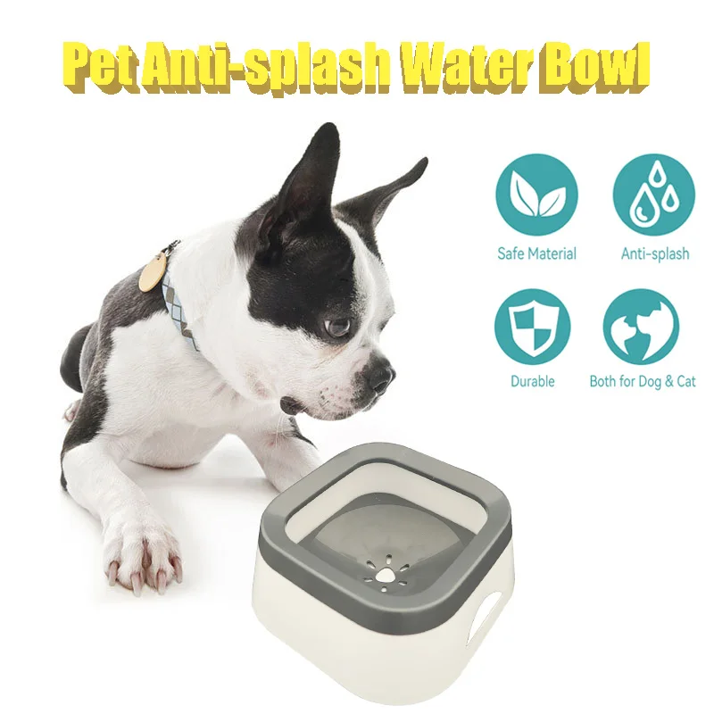 

New 1000ml Anti-splash Water Bowl Floating Drinker Anti overturning Drinking Bowls Dog Waterer For Dog Puppy Cat Pet Accessories