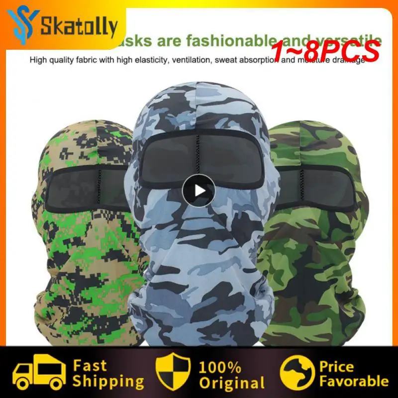 

1~8PCS Motorcycle Face Mask Motorcycle Unisex Tactical Face Shield Mascara Ski Mask Full Face Mask Gangster Mask #