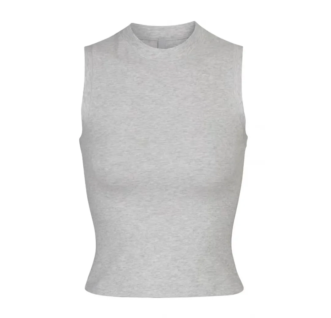 Жилет без рукавов Kim женский летний новый утягивающий серый топ с красивой спиной