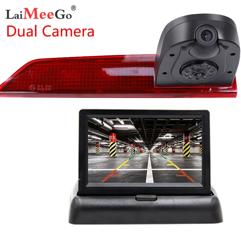 

Dual Camera Brake Light Rear View Camera for Ford Transit Custom Brake Light IR LED Brake Light Parking HD rearview monitor
