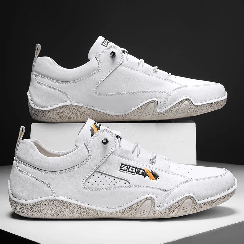 

New Men Sneakers Fashion Casual Shoes Leather Sports Running Walking Sneaker Comfortable Soft Tennis Shoes for Men Free Shipping