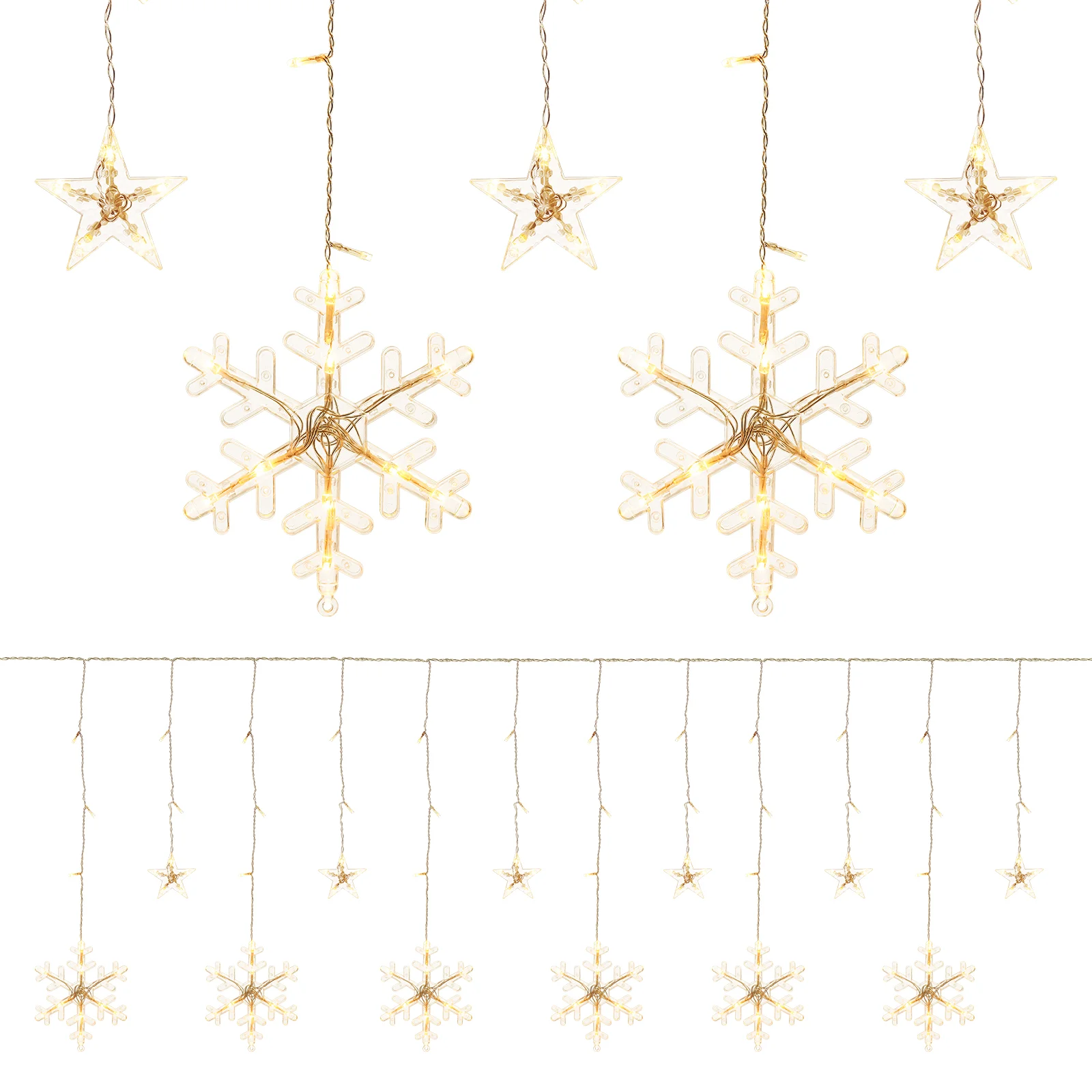

1 Set Christmas Decorative Snowflake Lamp String Curtain for Home Christmas