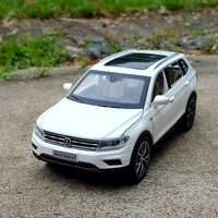 132 tiguan l suv alloy metal diecast car model vehicles pull back sound and light for children boy toys gift free shipping
