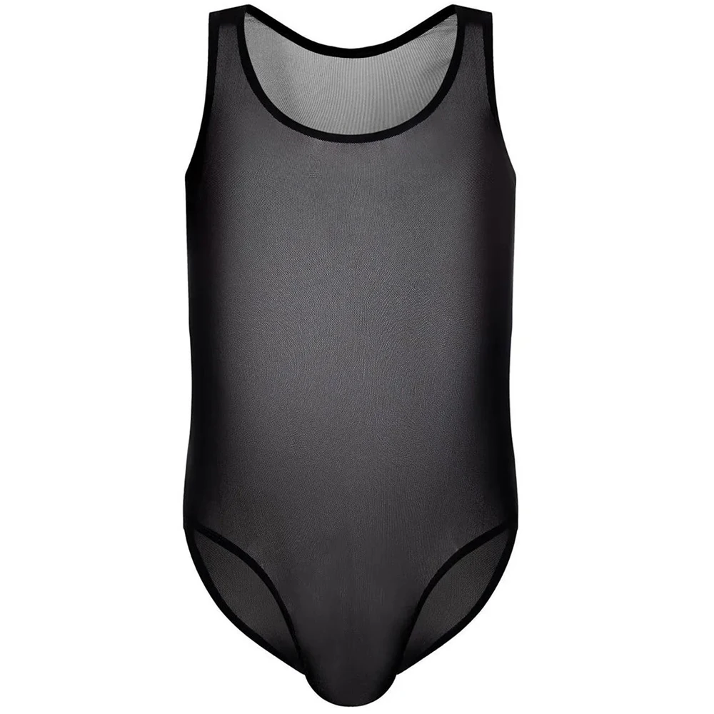 Sexy Mesh Bodysuit Men Transparent Body Stocking Underwear Man See Through Erotic Lingerie Slim Fit Vest LGBT Jumpsuit Playsuit