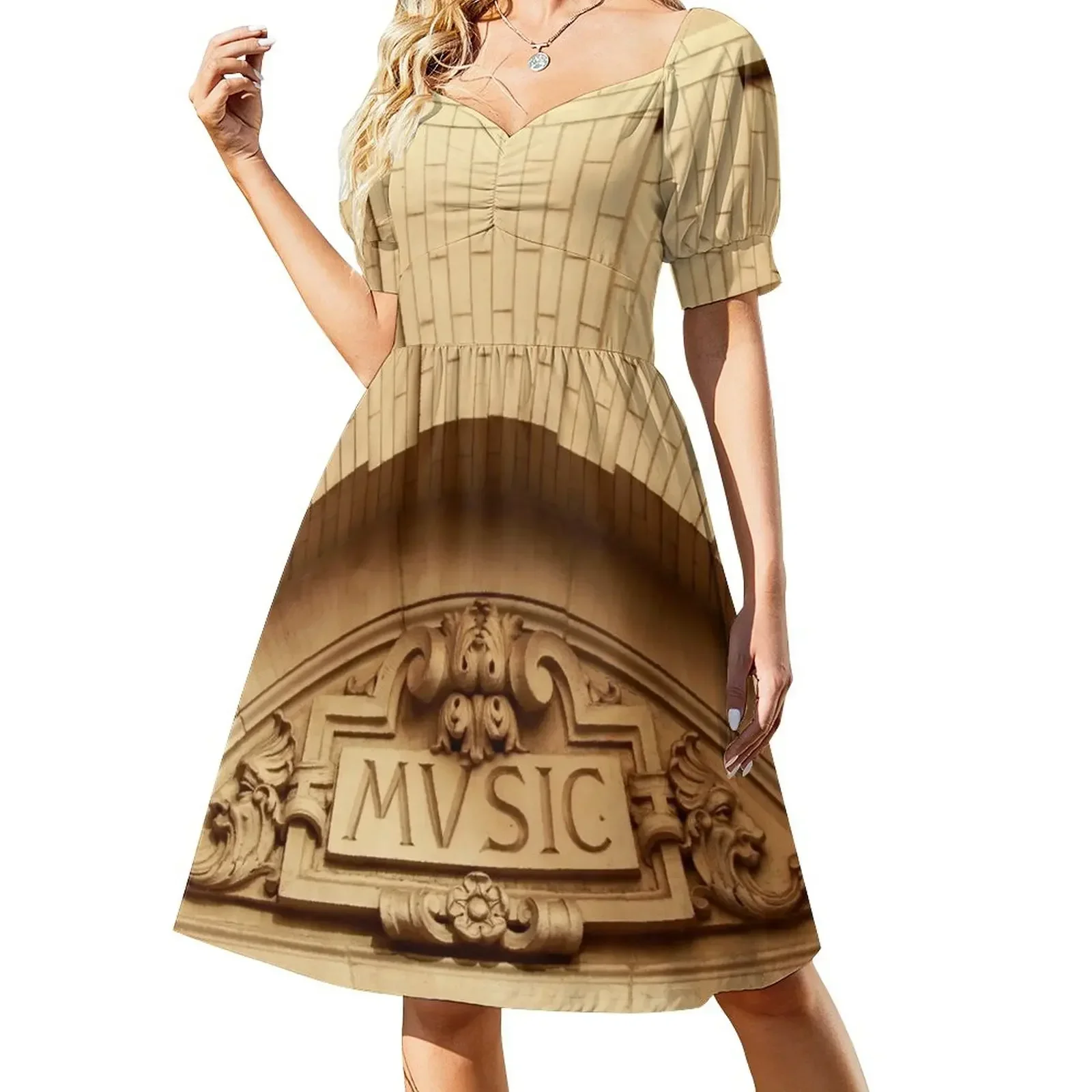 Музыка - It Makes the World Go Круглое платье без рукавов Женские платья летнее роскошное