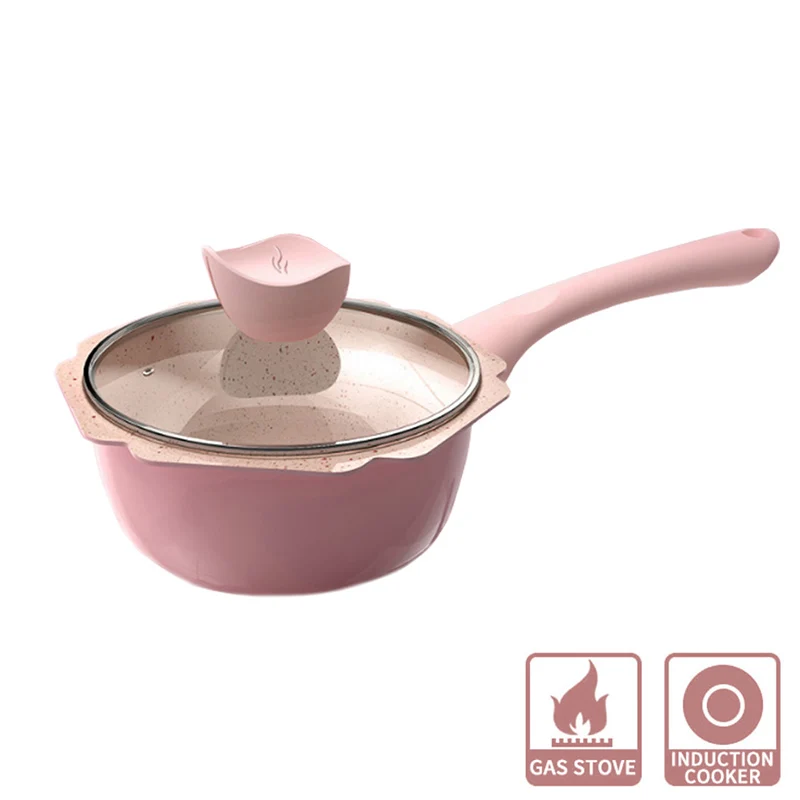 16CM Non-stick Milk Pan Baby Food Supplement Pot Mini Saucepan Frying Pan Cooking Pot Portable Soup Pot Kitchen Cookware