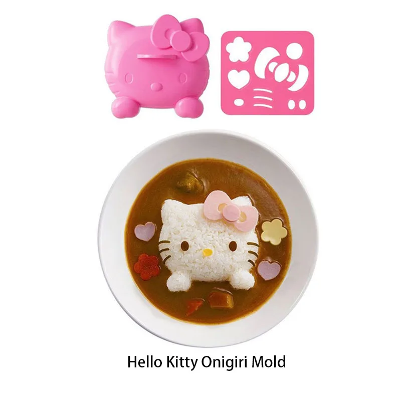 

Sanrio Hello Kitty Diy Rice Ball Mold Curry Rice Donburi Cartoon Convenient Tool Child Modeling Simple Convenient Easy To Clean