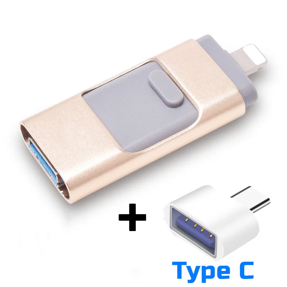 usb flash drives for iphone 14 13 12 PenDrive 64GB OTG Type C USB 3.0 Flash Drive 32G Memory Stick for Phone, MacBook, Tablet