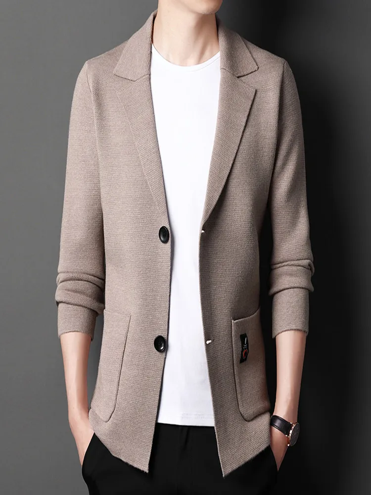 Men's Suit Jacket 2022New Spring / autumn Men's Casual Loose Knit Solid Color Coats High Quality Business Blazer Plus Size 3XL