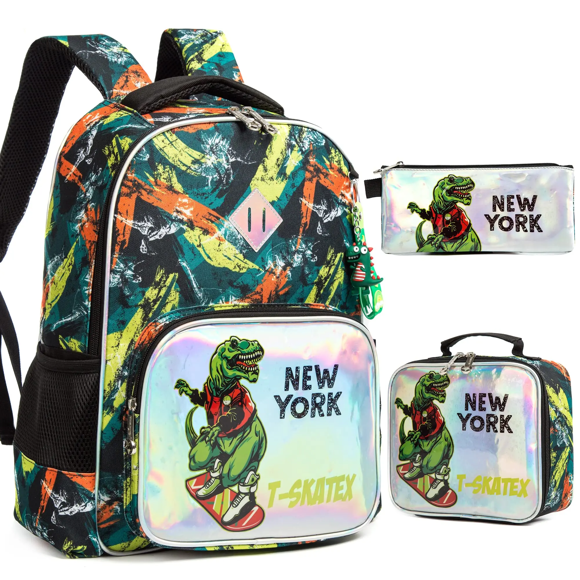 

BIKAB 3pcs School Backpack Kids Bags for Girls Boys School Bags Astronaut Backpack with Dinosaurs and Kawaii Cartoon for Kids