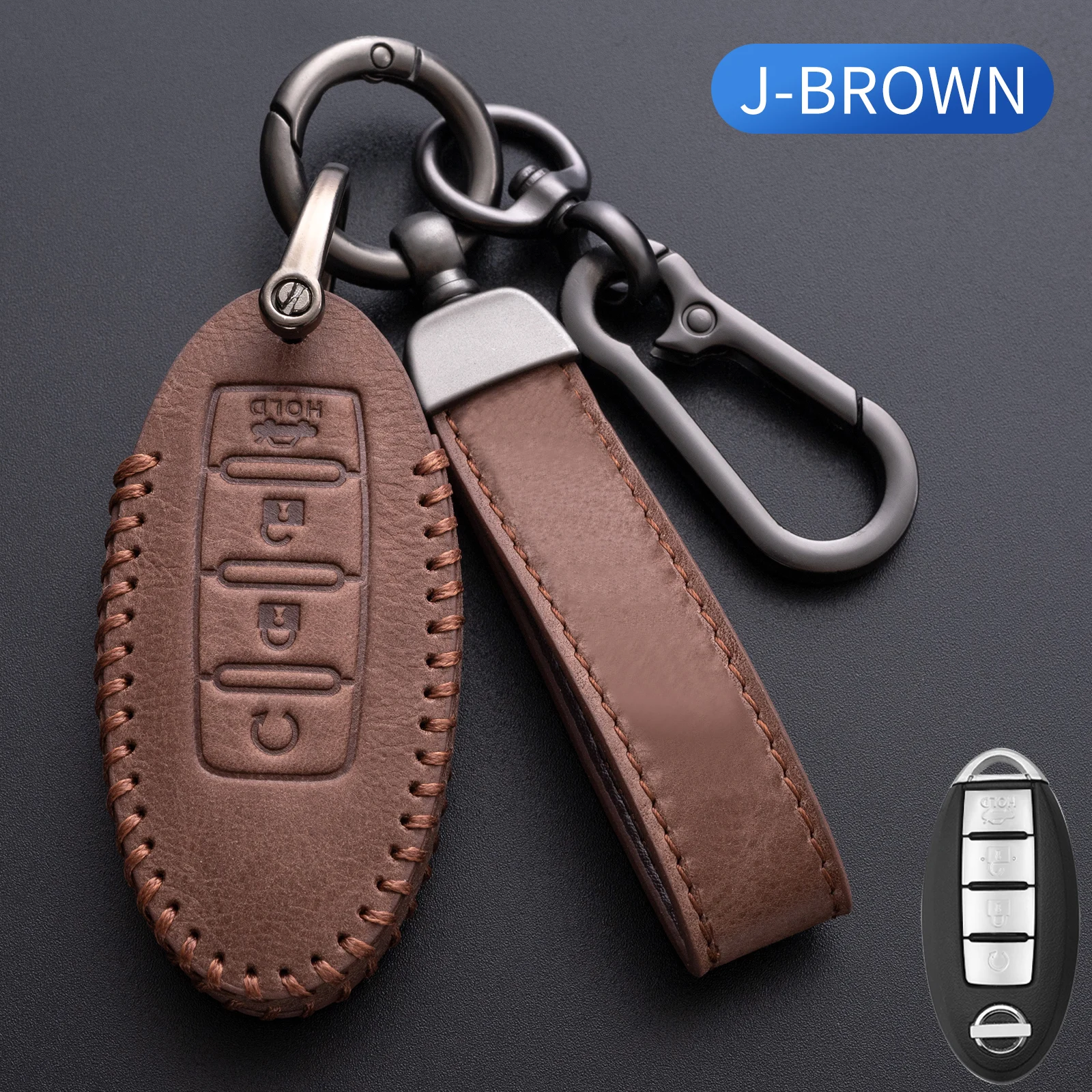 

Высококачественный чехол из воловьей кожи для автомобильного ключа для Nissan Altima Maxima Murano Rogue Sentra Versa Titan чехол безключевой дистанционный брело...