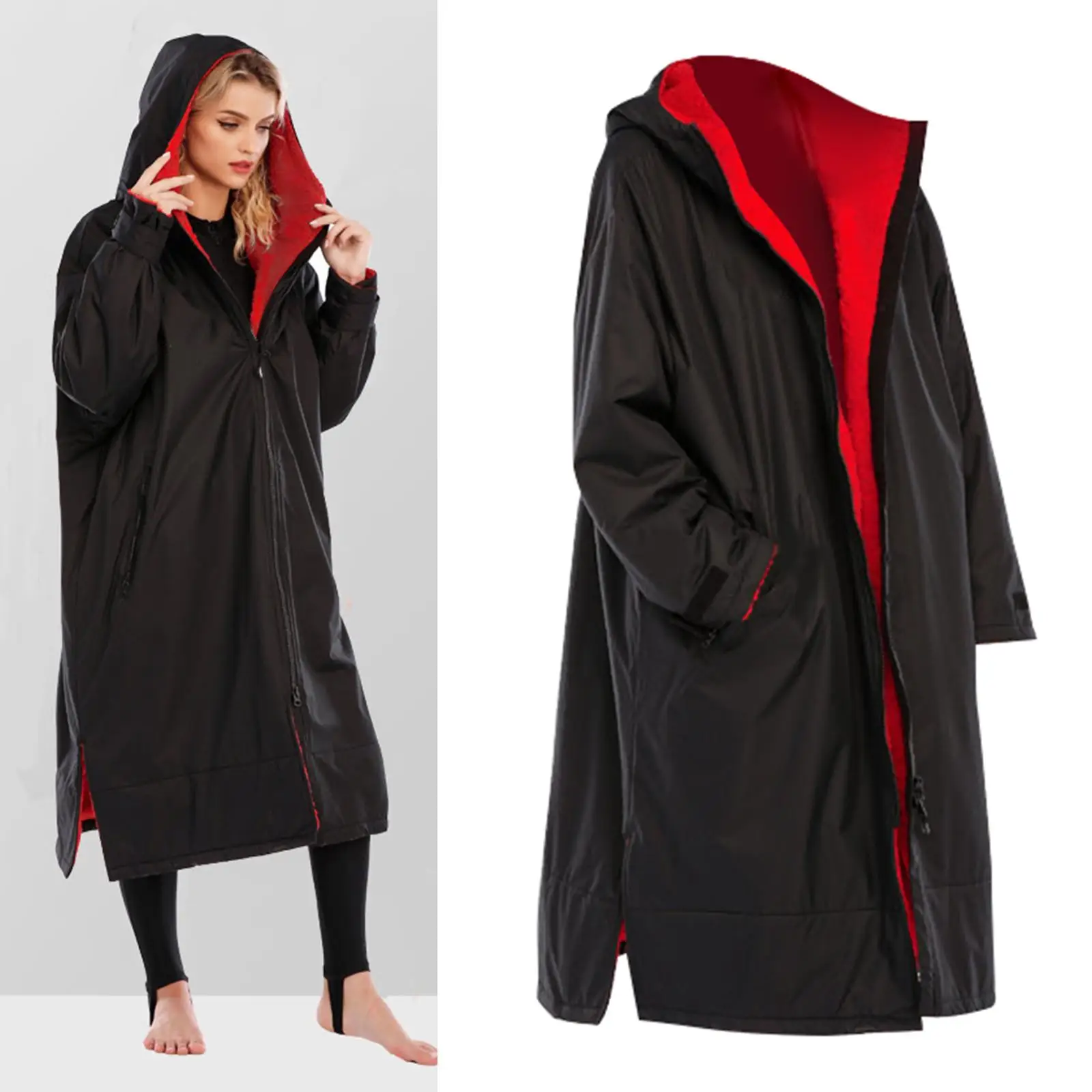 Дождевик-анорак с подкладкой для пляжа серфинга бассейна куртка теплое пальто