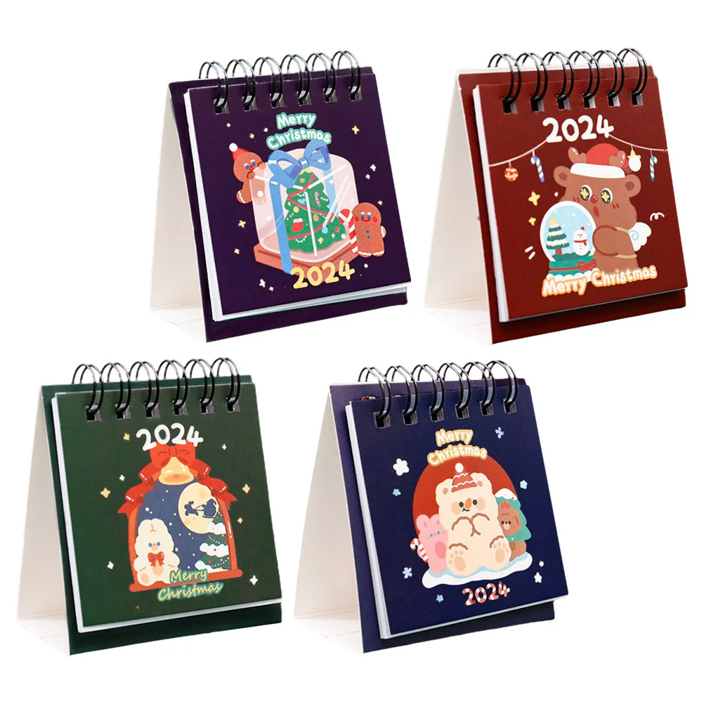 

Декор для офиса, Рождественский настольный календарь, календари, декоративная ежемесячная Вертикальная Рождественская тематическая заметка, 4 шт.