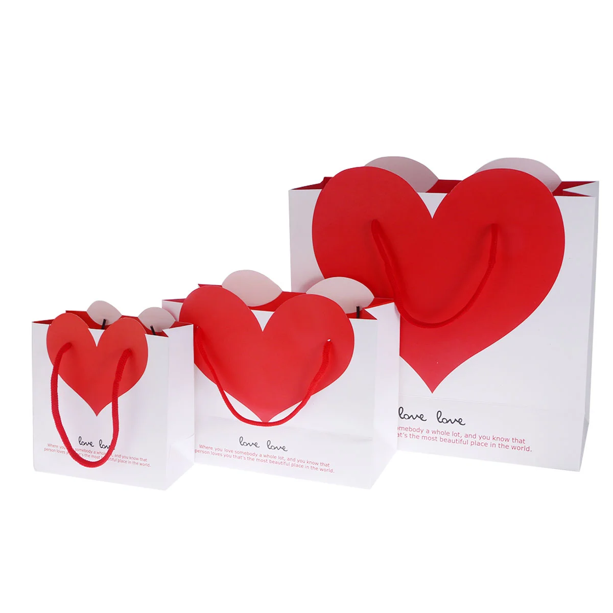 

3pcs Wedding Gift Bag Heart Pattern Wedding Gift Bag for Engagement Wedding Festival