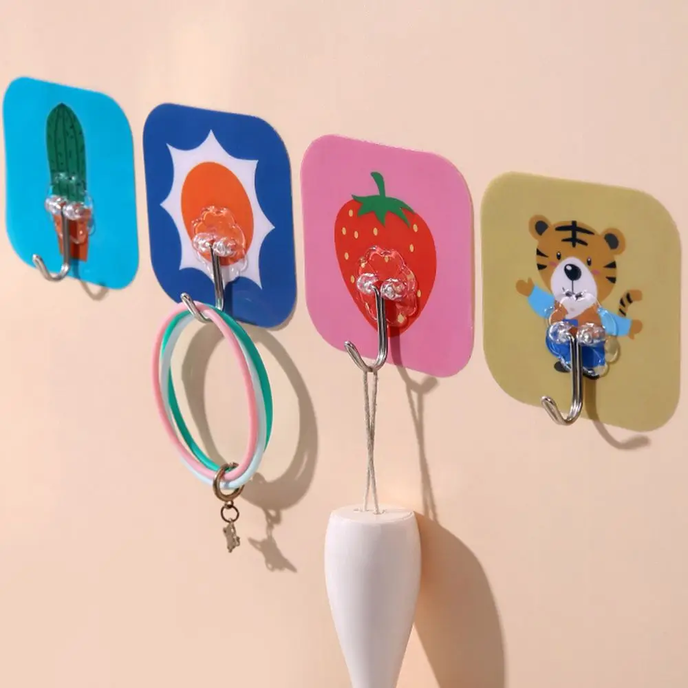 

Cartoon Adhesive No Trace Paste Punch-free Key Hook Sticky Hook Towel Holder Wall Hook