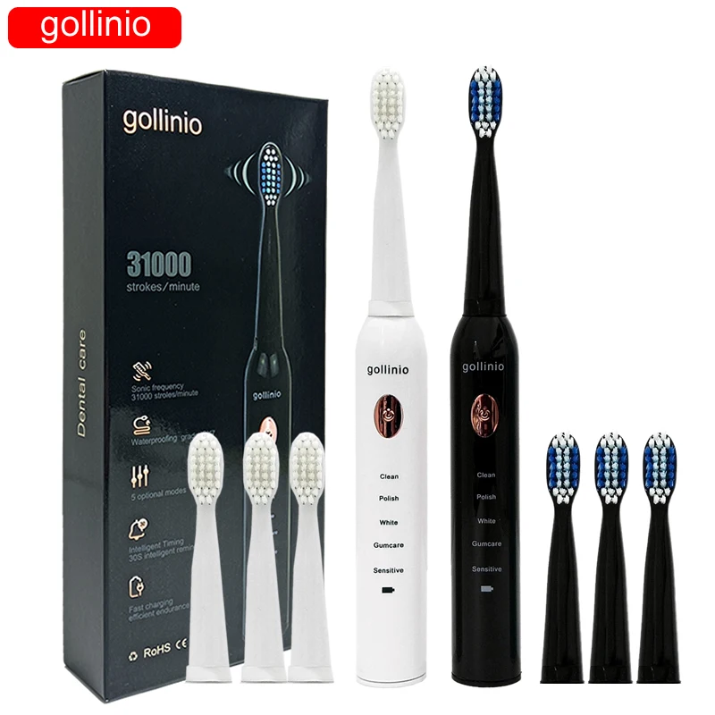 

Электрическая зубная щетка gollinio, быстрая зарядка через usb, для взрослых, GL11A, Электронная зубная щетка, сменная щетка, electr, водонепроницаемая ...