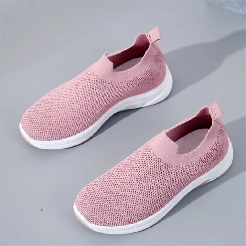 

Women Sneakers Socks Shoes Casual White Knitted Vulcanized Trainers Tenis Feminino Comfortable Soft Bottom Flats Plus Size 41