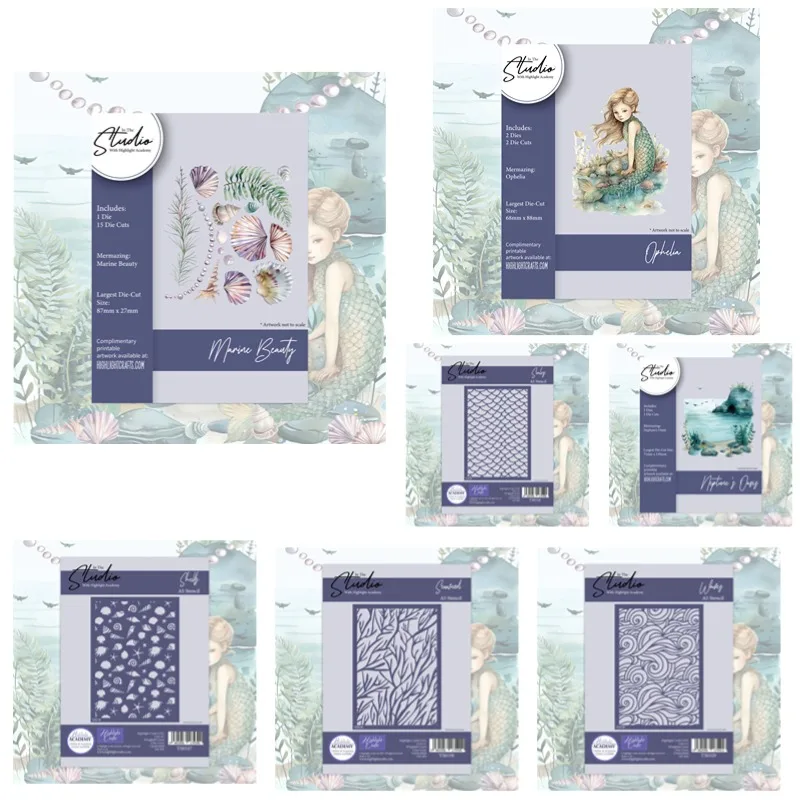 Красота Офелия морские водоросли ракушки волны ремесла металлические трафареты