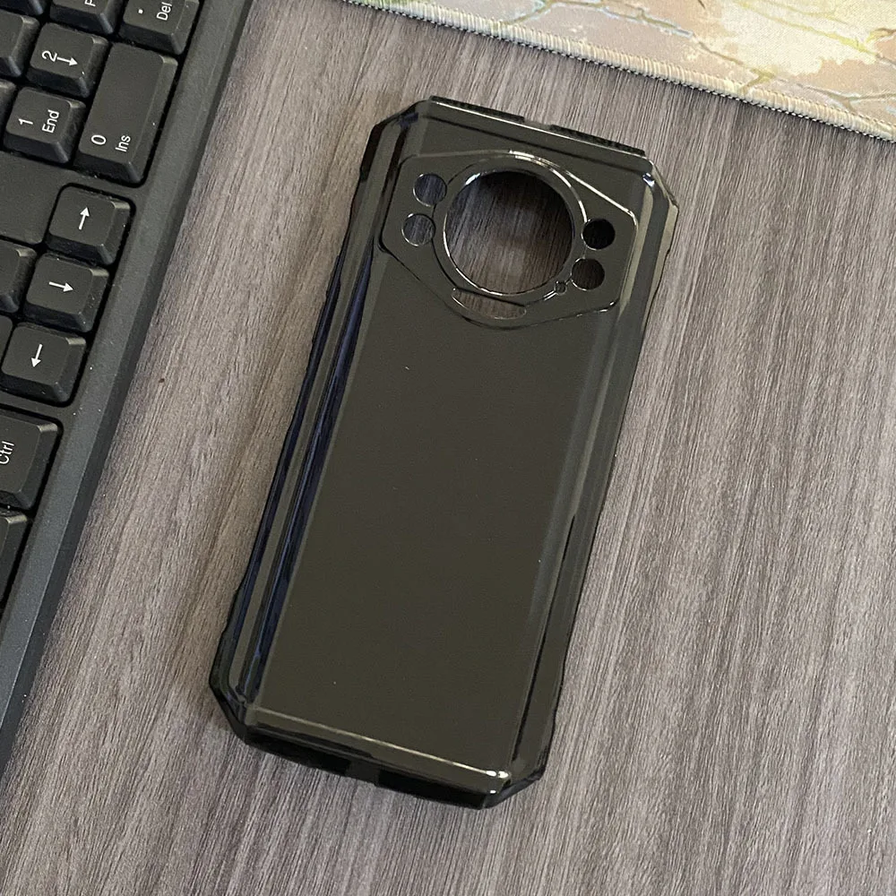 Мягкий чехол из ТПУ для телефона Doogee S Cyber черный прозрачный силиконовый защитный