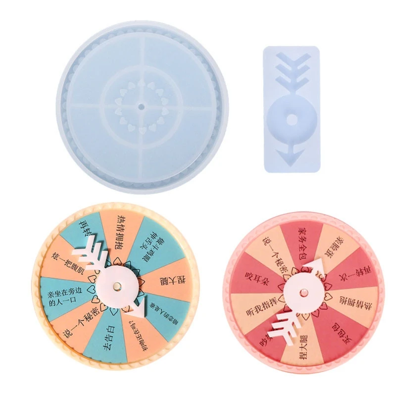

517F Silicone Mold for Easy Spinner Wheel Fortune Spinning Game Making Resin Casting Mold Fortune Game for Birthday Party