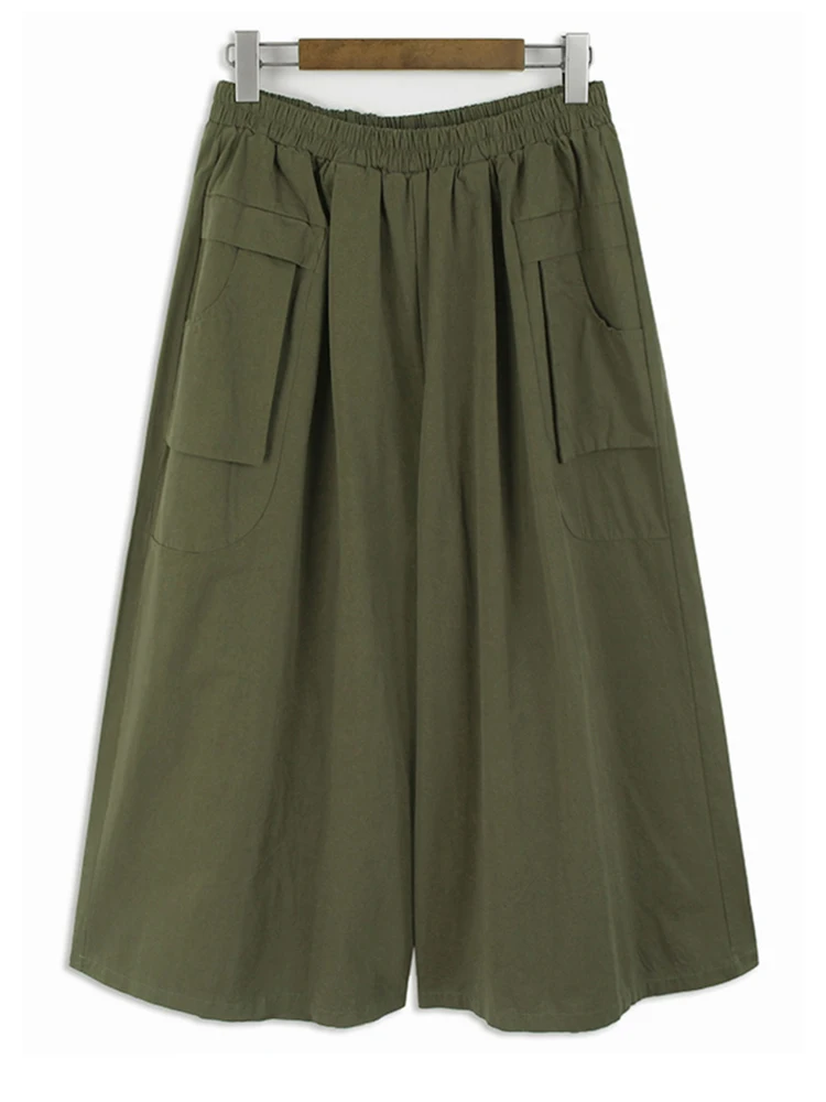 Брюки женские плиссированные с высокой эластичной талией повседневные длинные