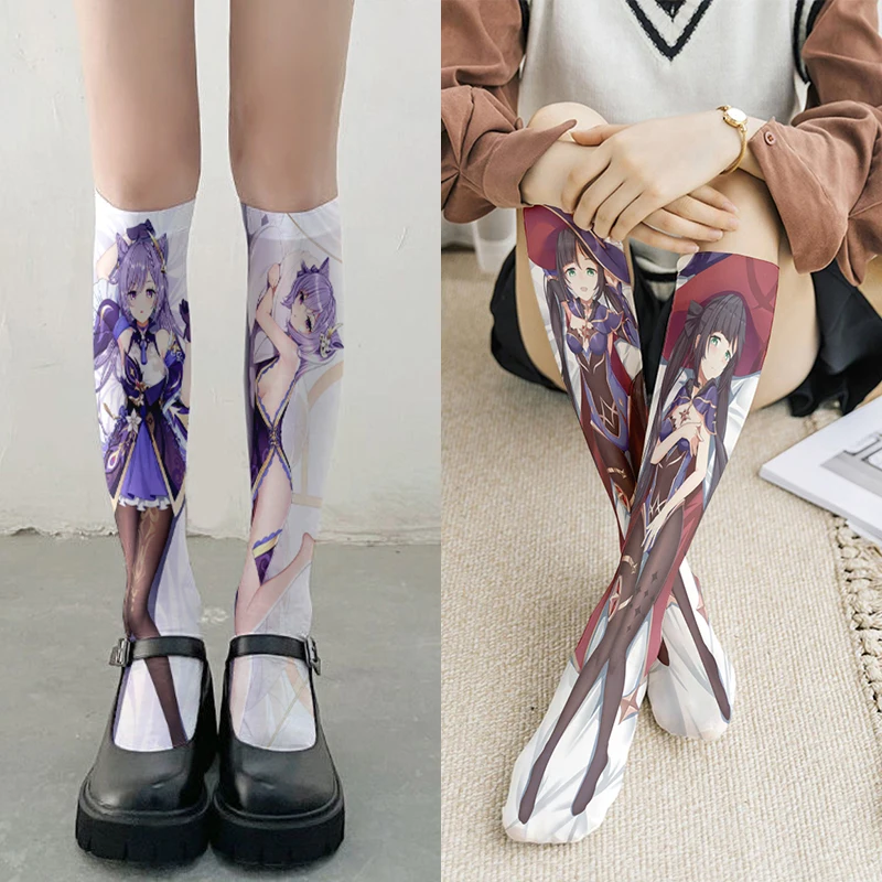 

Fashion Anime Games Calf Socks For Women Kawaii Elastic Summer Casual Stocking High Ankle FunnyHarajuku Style Socks