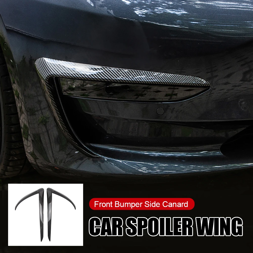 

1Pair Car Front Bumper Lip Spoiler Bumper Side Canards Fog Light Cover Decorative Exterior for Tesla Model 3 17-22 Accessories