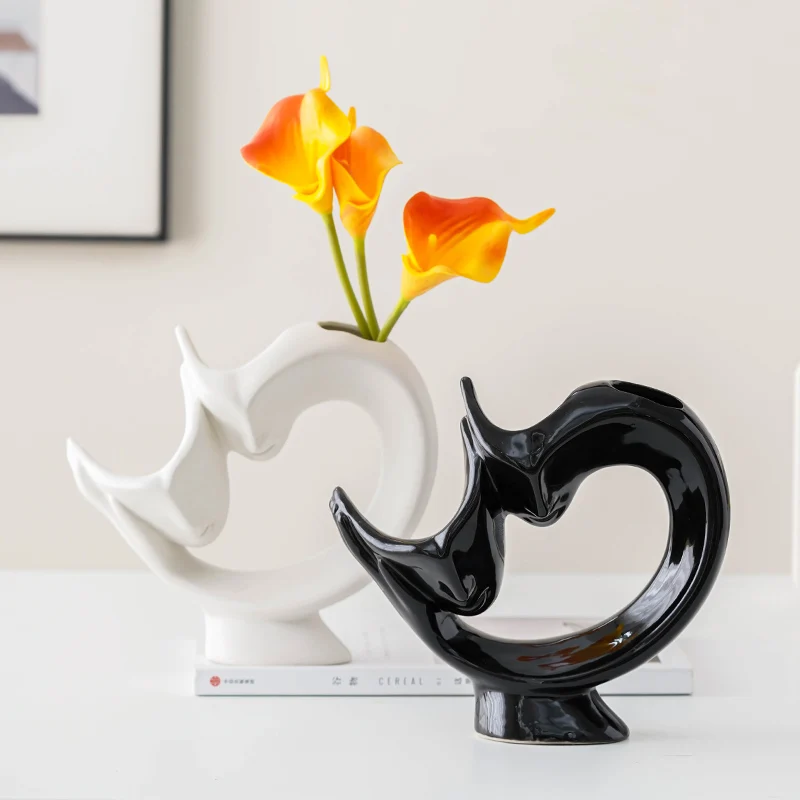 

Vase Home Decor Flowers Vase Nordic Ceramic Lovers Human Face Flower Arrangement Dried Flower Vase Home Decoration Accessories