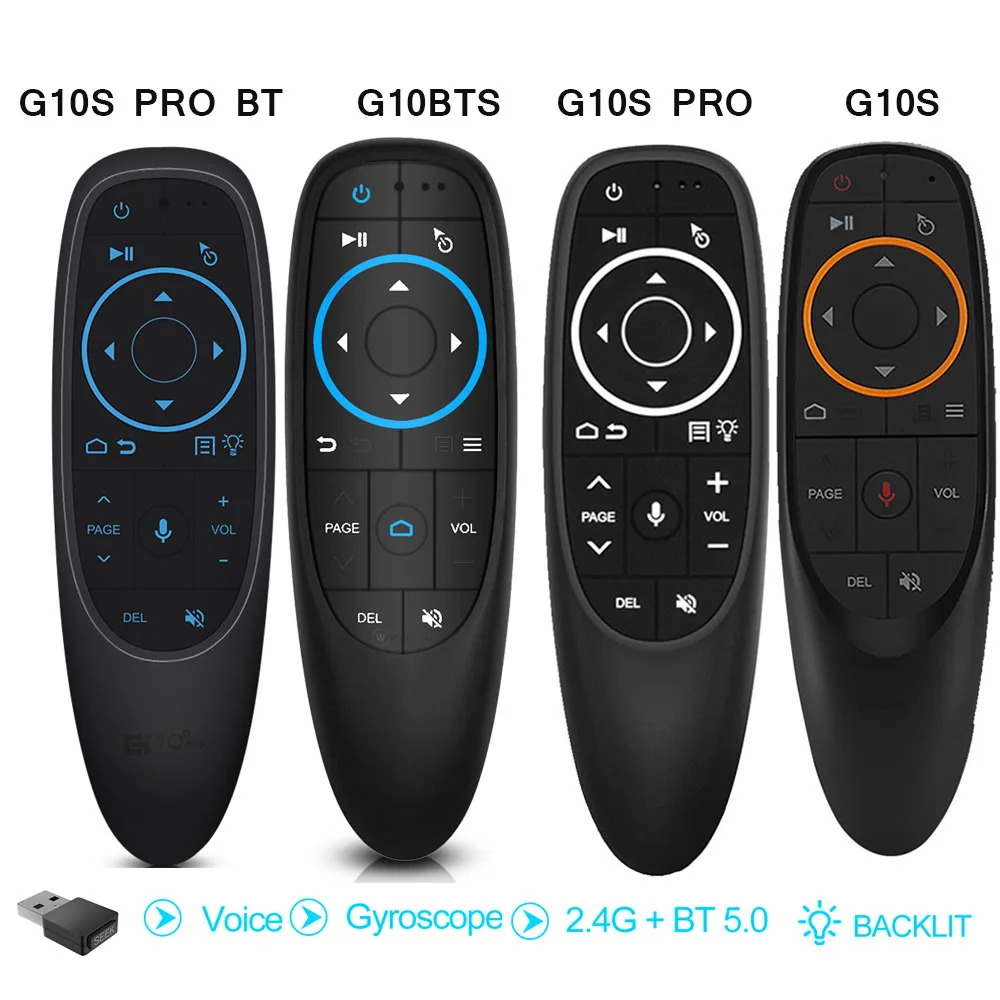 Пульт дистанционного управления G10SPRO BT 2,4G, гироскоп, ИК-обучение, подсветка голоса, Bluetooth 5,0, G10S, G10BTS, воздушная мышь для ТВ-приставки Android