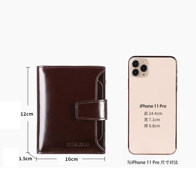 Men's Wallet Vintage Genuine Leather Wallet for Men and Women Vertical RFID Blocking Credit Card Holder Zipper Wallet Man Purse 6