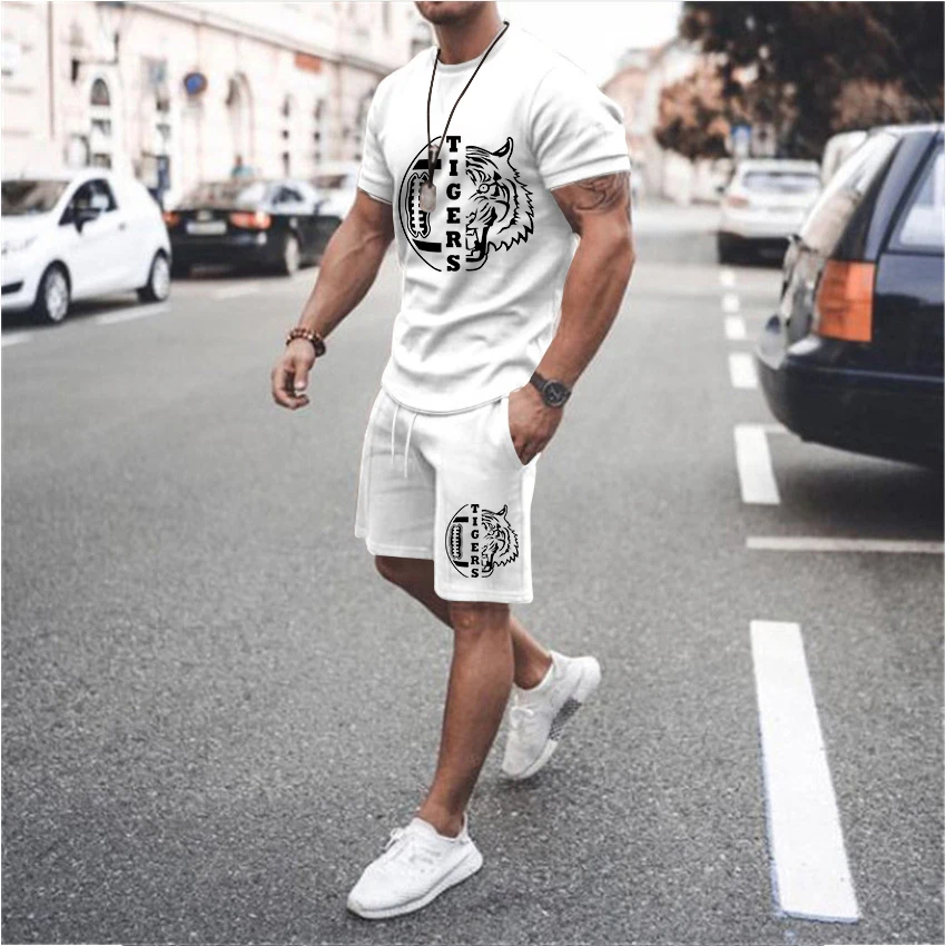 Summer Male Set New Tracksuit Sweat Suit Tshirt For Man Short Sportswear Casual T-Shirts+Shorts Sets 2 Piece Mens Tshirts Sets