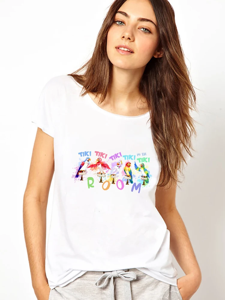 

Disneyland Ropa Aesthetic Tiki Room Graphic Tees Women Fashion Summer Travel Family T-shirt Set Casual Tops White Streetwear