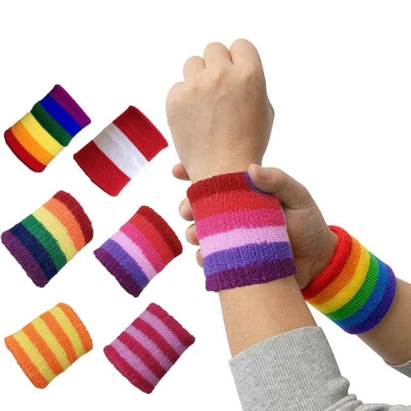 

1 Pcs Wrist Sweatband Basketball Tennis Sport Wristband Wrist Brace Support Protector Sweat Band For Reggae Punk Street Dance