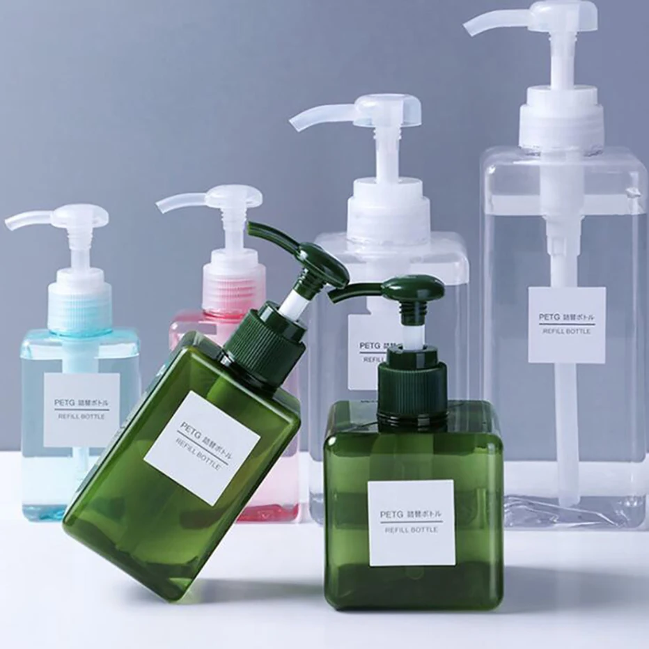 

Travel Bottles Liquid Soap Dispenser Bottle Multiple Capacities Empty Press Type Shampoo Body Wash Lotion Bottle Bathroom
