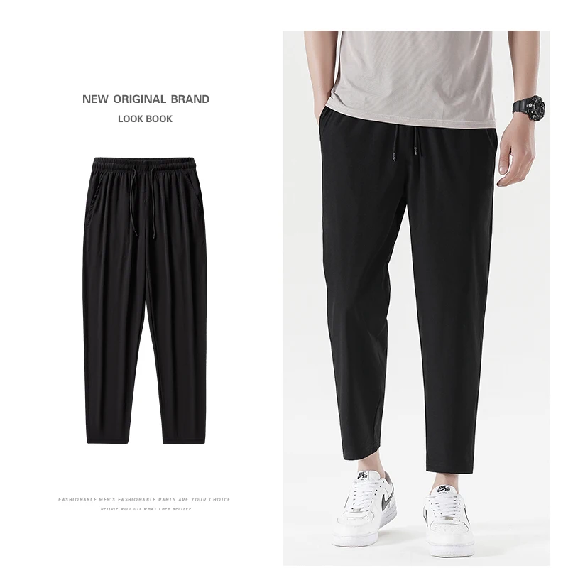 

Korean Fashion Spring And Autumn And Summer New Men'S Casual Sports Trousers Versatile Handsome Loose M-8Xl126Kg 9-Point Pants