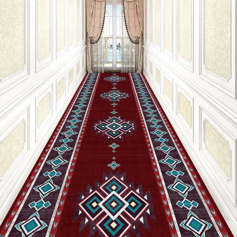 

Traditional Elegant Floral Lobby Carpets Long Area Rugs Stairway Hallway Corridor Aisle Party Wedding Anti Slip Home Decor