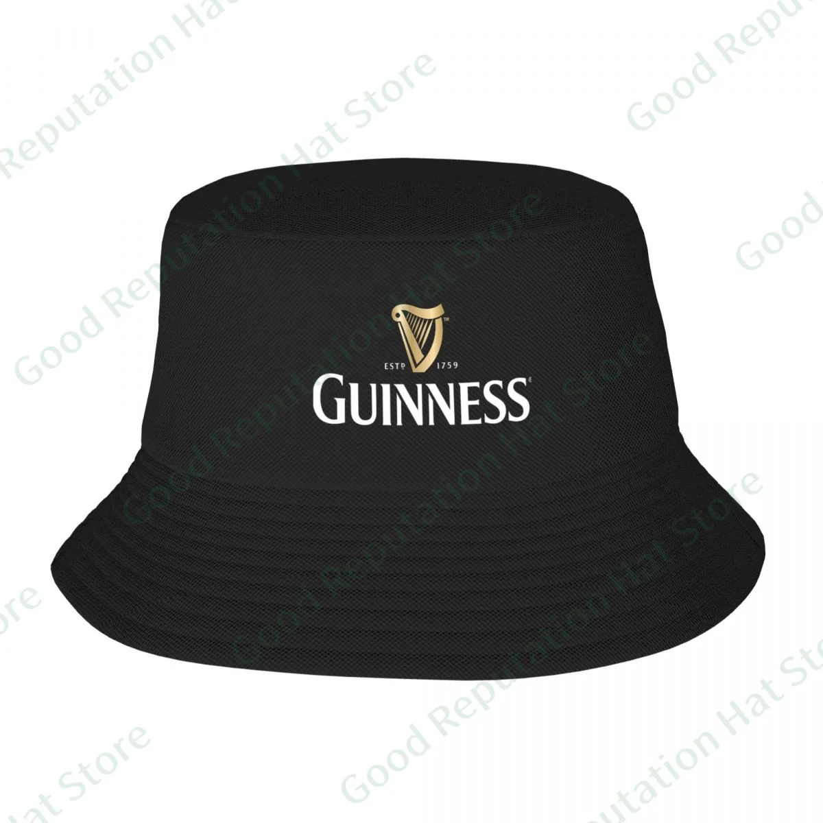 

Summer Guinness Print Fisherman Hat Sun Hats For Women Men Reversible Fishing Cap Beach Travel Outdoor Fisherman Hat
