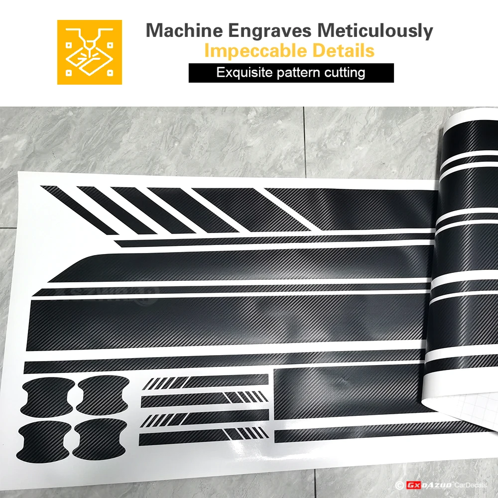 Виниловая наклейка на капот автомобиля крышу гоночная боковая юбка в полоску