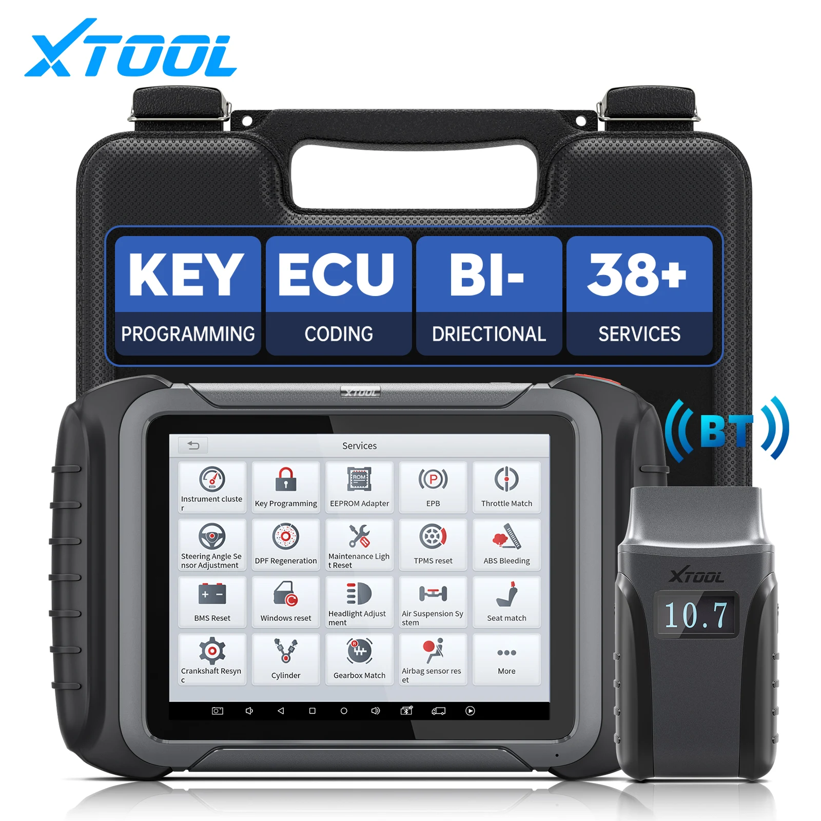 

Диагностический сканер XTOOL D8 BT 2023, новейший автомобильный диагностический сканер для всех систем, кодирование ЭБУ, 38 функций сброса, двунаправленные инструменты управления