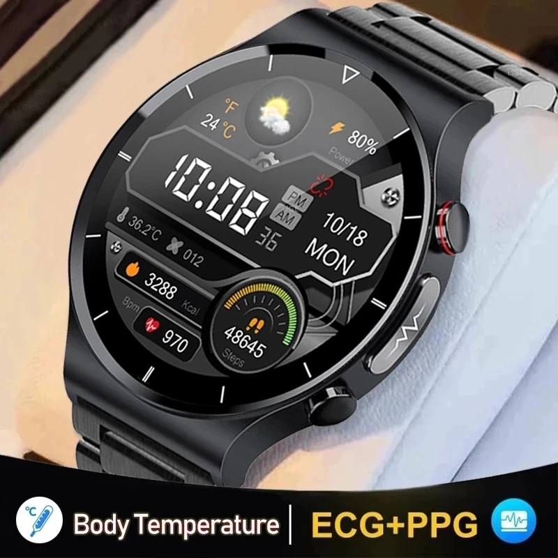 

Новинка 2022, мужские Смарт-часы с ЭКГ + ППГ, часы с тонометром и пульсометром, водонепроницаемый фитнес-трекер IP68, Смарт-часы для Huawei Xiaomi