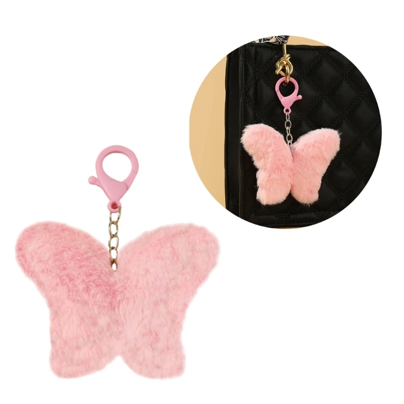 

Прекрасные плюшевые брелки с подвесками в виде бабочек, милые плюшевые украшения, подвеска, автомобильный брелок, украшение для