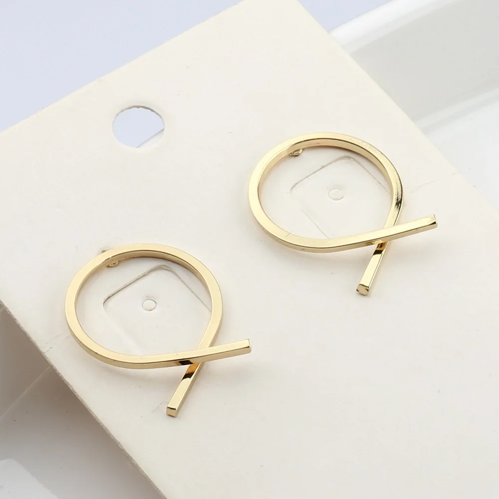 10 шт. соединительные серьги-гвоздики золотого цвета