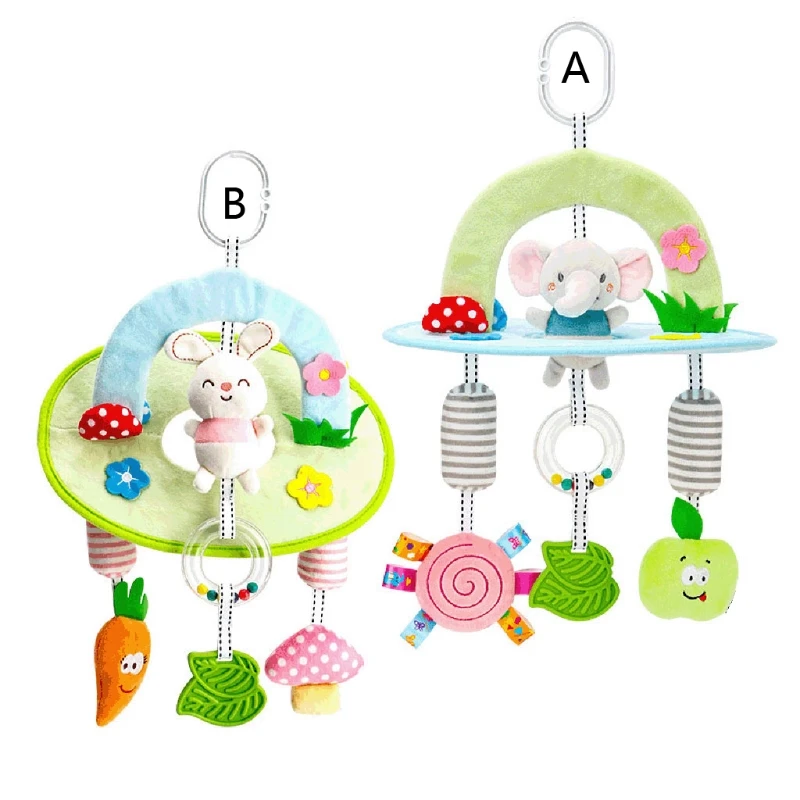Детские погремушки подвесные игрушки для кроватки новорожденного мягкие погремушки в виде животных Музыкальные мобильные погремушки Монт...