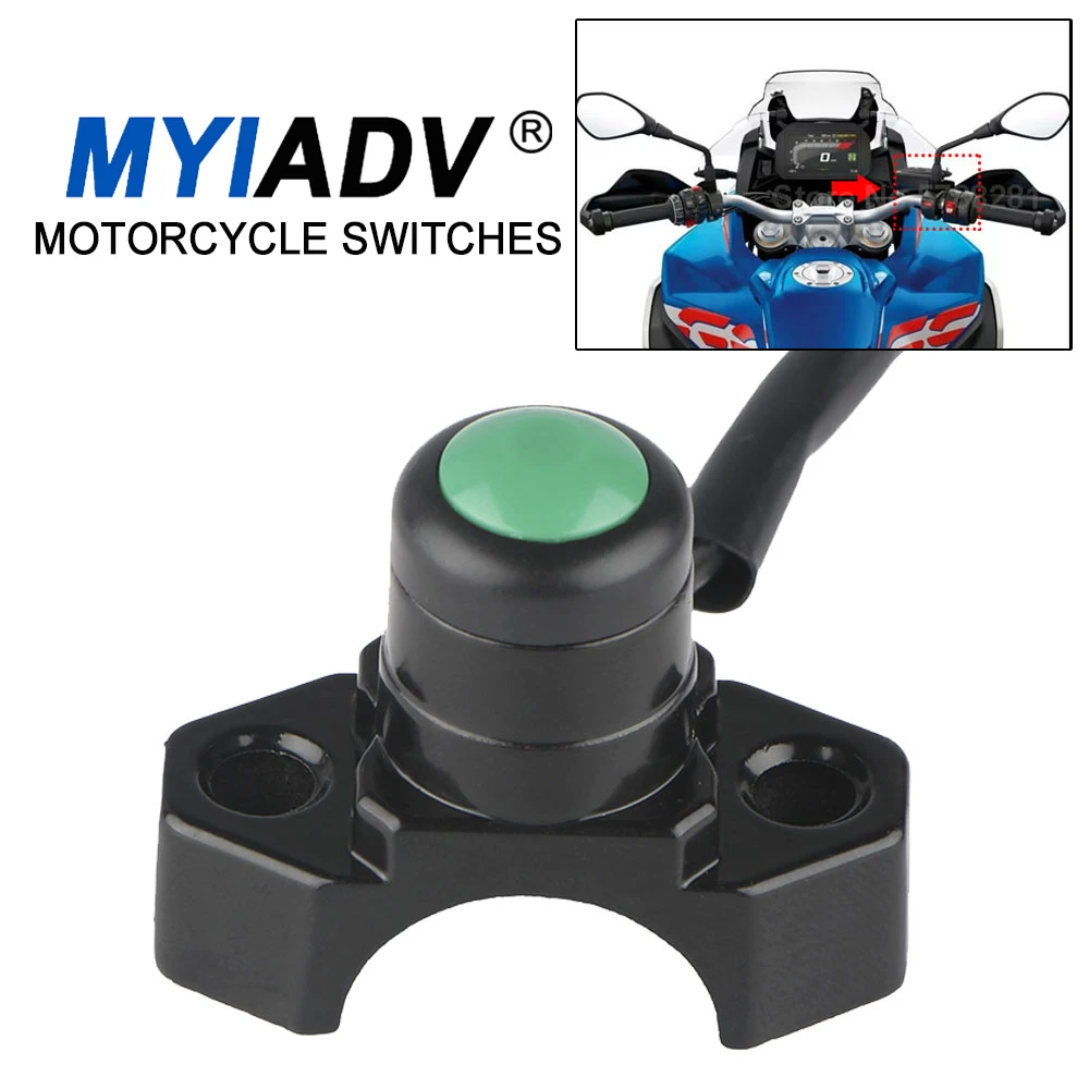 

Universal 7/8" 22mm Handlebar Motorcycle Switches Mount Headlamp Power Start Kill Fog Light CNC Self-Return ON/OFF Switch Button