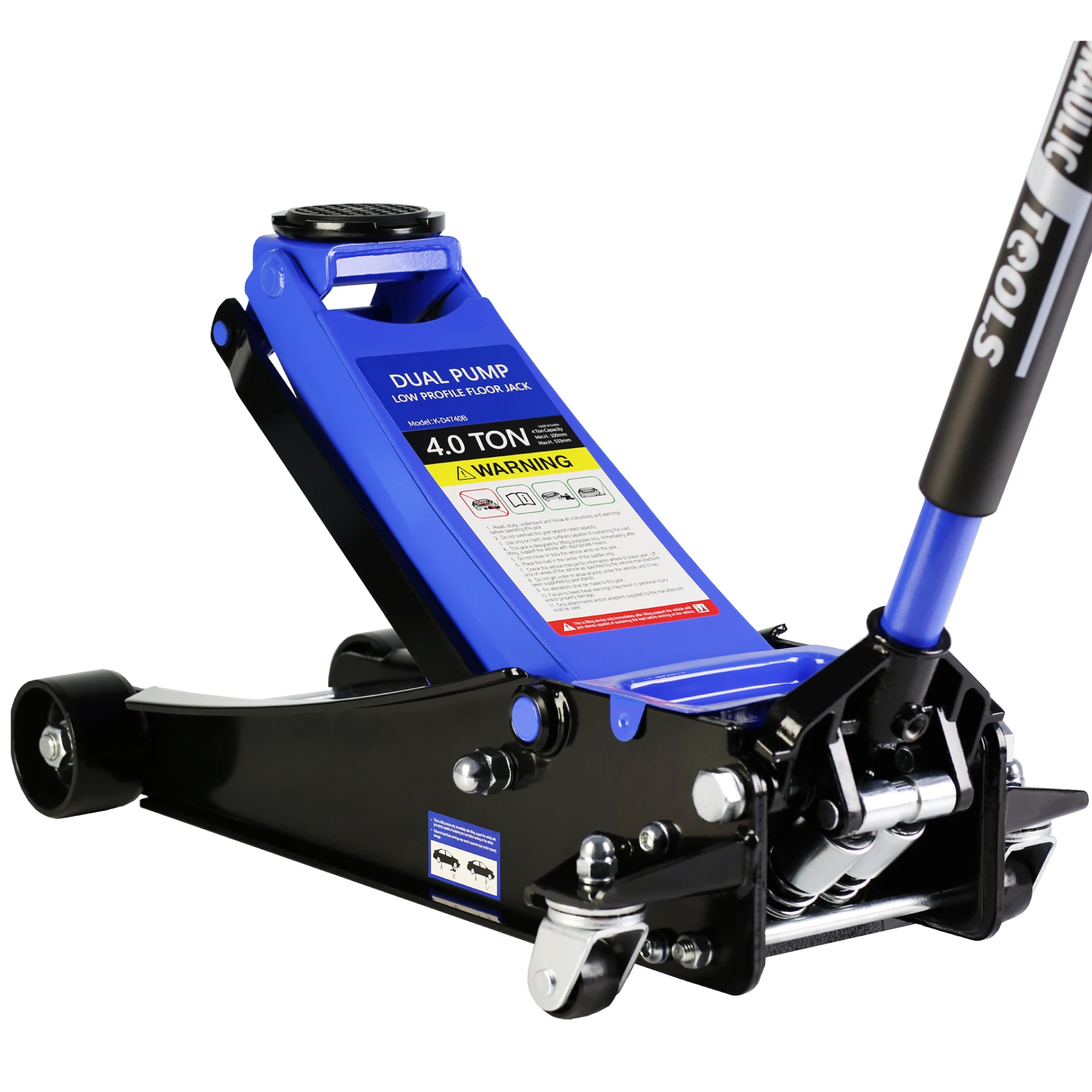 

4 Ton Low Profile Floor Jack, Heavy-Duty Steel Racing Floor Jack with dual Piston Quick Lift Pump, Lifting Range 4"-21"