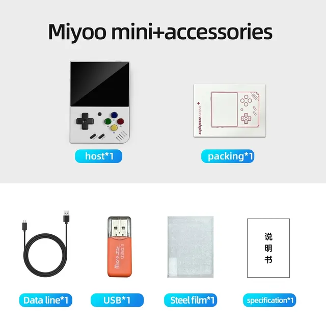 MIYOO Mini Plus портативная Ретро портативная игровая консоль V2 Mini + IPS экран Классическая игровая консоль Linux система детский подарок