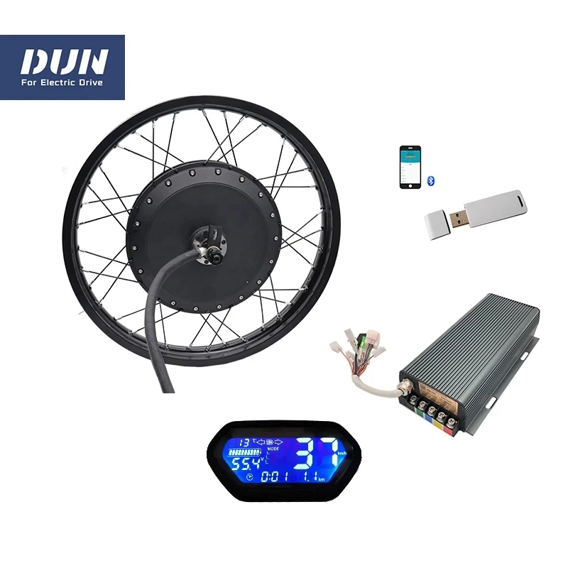 

QS 273 4000w V3 Spoke Hub Motor Moped Rim 18" 19" 21" With 200A Sine Wave Controller and Hall Display For Motobike