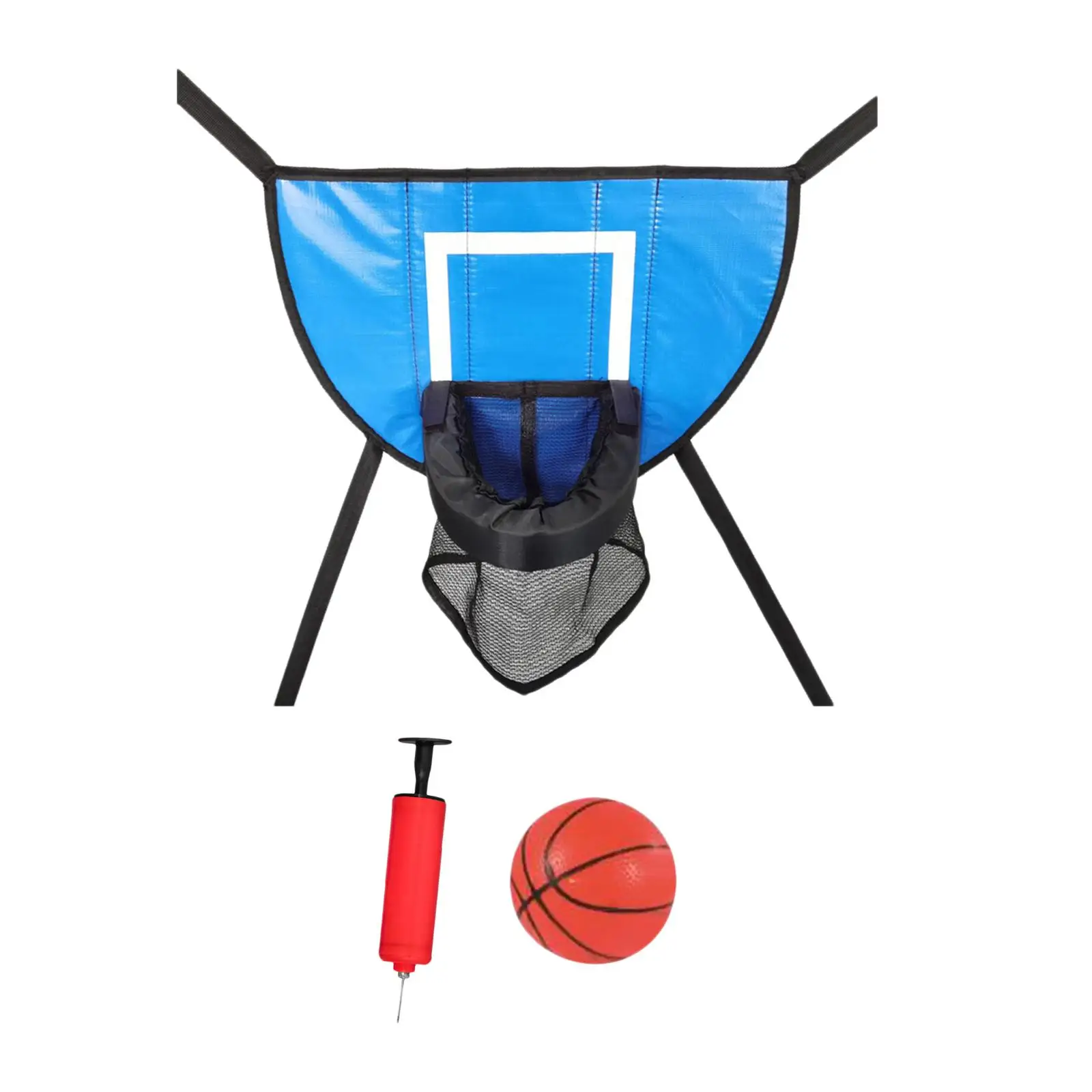 

Trampoline Basketball Hoop for Outdoor with Ball Pump Replacement Trims Easy Install Durable for Dunking Basketball Frame