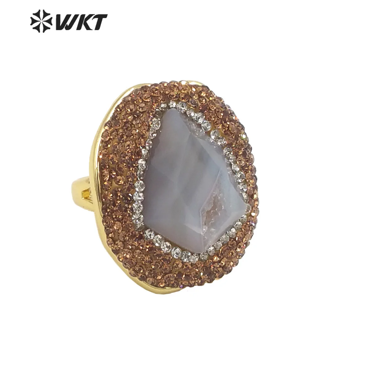 Женское кольцо из латуни с золотым покрытием