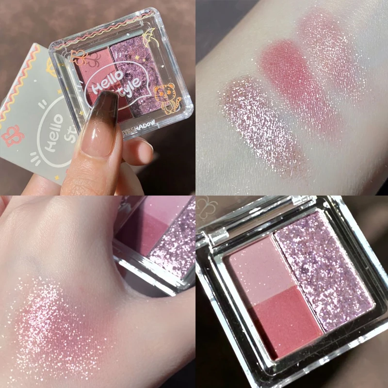 Палетка теней для век с молочным чаем профессиональный хайлайтер мерцающие